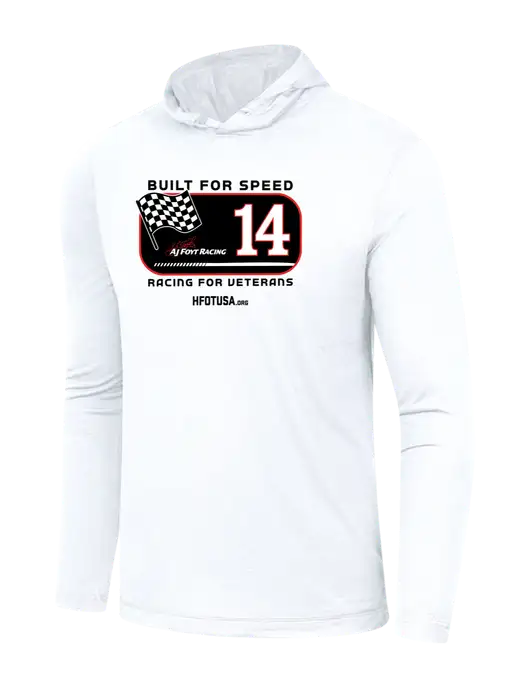 Simply Soft White Tri Long Sleeve Hoodie w/Built for Speed HFOT