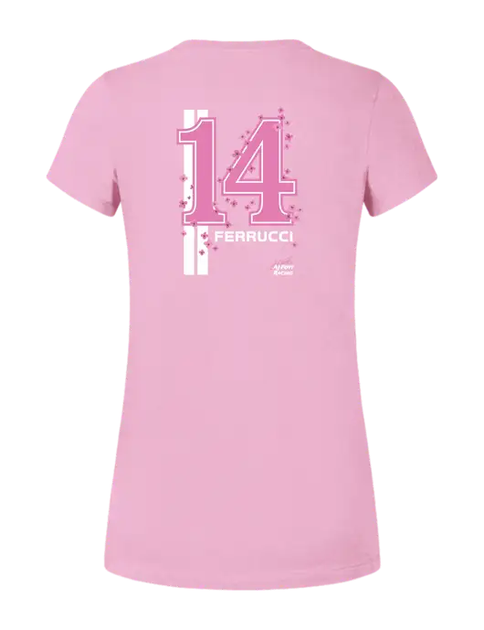Womens Ring Spun Candy Pink 4.5 oz T-Shirt w/Cherry Blossoms #14 , Homes For Our Troops