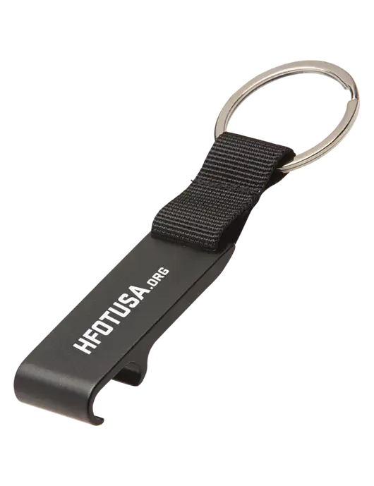 Black Bottle Opener & Key Ring w/HFOTUSA.org