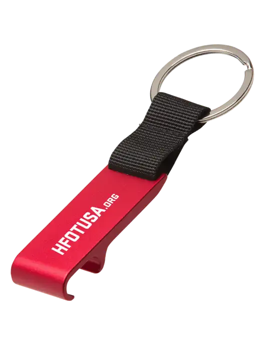 Red Bottle Opener & Key Ring w/HFOTUSA.org