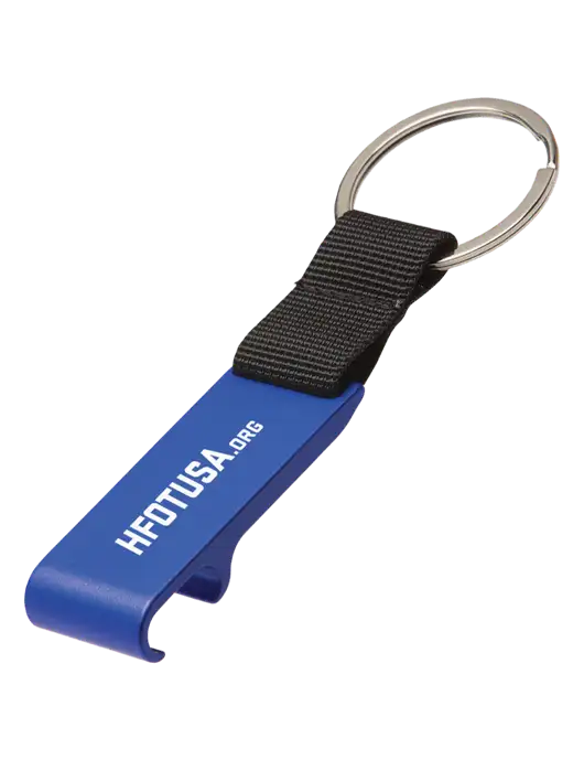 Blue Bottle Opener & Key Ring w/HFOTUSA.org