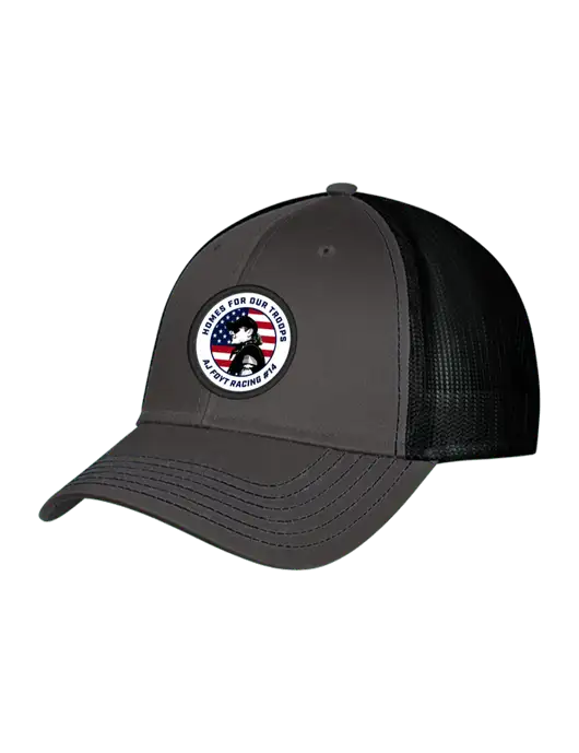 Charcoal & Black Mesh Trucker Cap Snap Back w/Santino American Flag