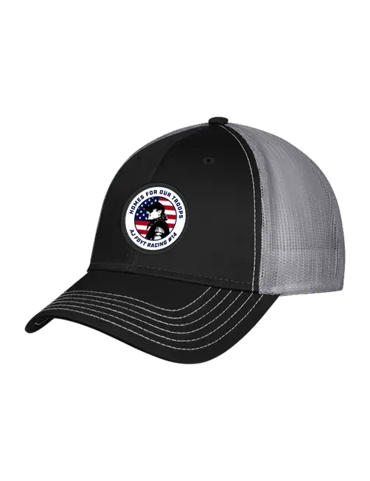 Black & Grey Mesh Trucker Cap Snap Back w/Santino American Flag