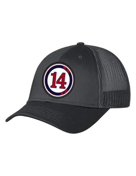 Charcoal Mesh Trucker Cap Snap Back w/14 Racing Stripes