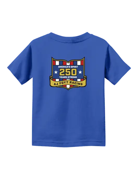 Rabbit Skins Royal Toddler Fine Jersey Tee w/250th AJ Foyt Racing Logo, Homes For Our Troops