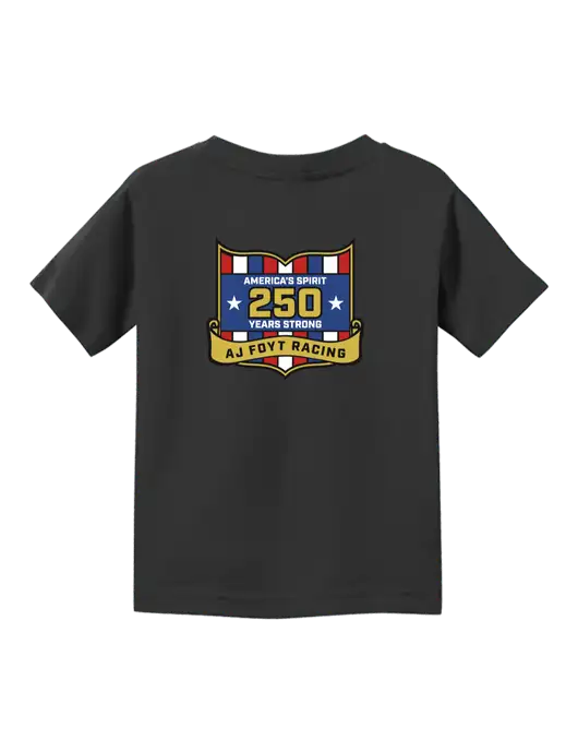 Rabbit Skins Black Toddler Fine Jersey Tee w/250th AJ Foyt Racing Logo, Homes For Our Troops