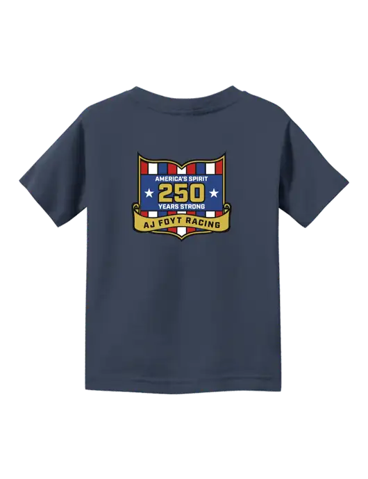 Rabbit Skins Navy Toddler Fine Jersey Tee w/250th AJ Foyt Racing Logo, Homes For Our Troops