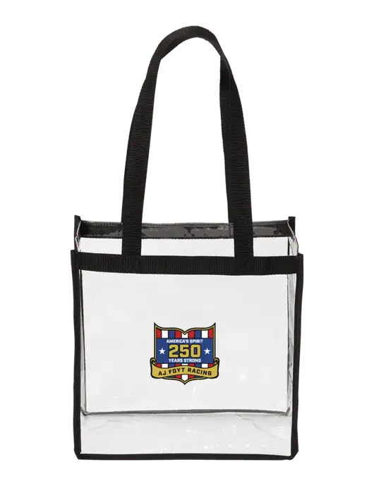 Clear Stadium Tote w/250th AJ Foyt Racing Logo