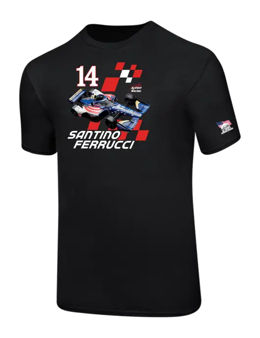 Ring Spun Jet Black 4.5 oz T-Shirt w/Checkered 14 Car , Homes For Our Troops