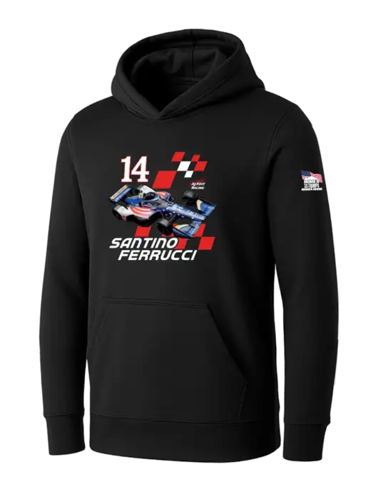 Womens Black Core Fleece Pullover Hooded Sweatshirt w/Checkered 14 Car , Homes For Our Troops