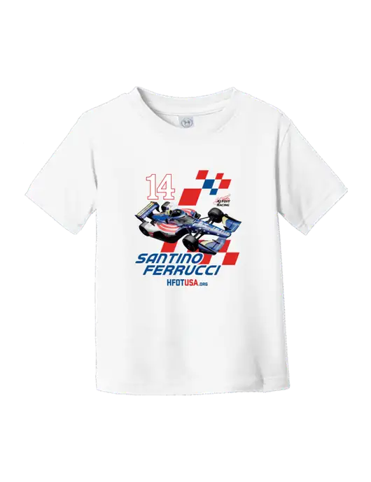 Rabbit Skins White Toddler Fine Jersey Tee w/Checkered Car HFOTUSA