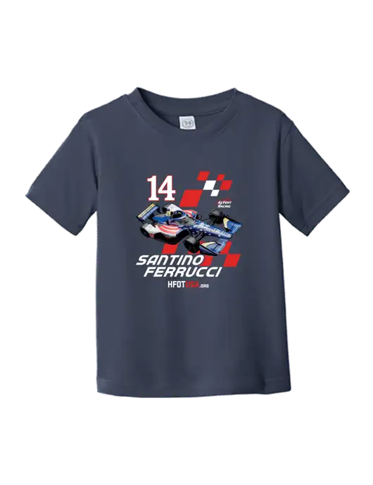 Rabbit Skins Navy Toddler Fine Jersey Tee w/Checkered Car HFOTUSA