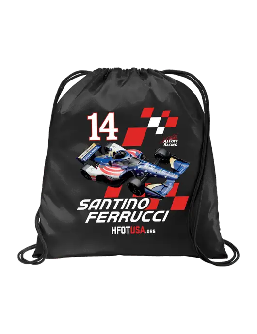 Drawstring  Black Cinch Pack w/Checkered Car HFOTUSA