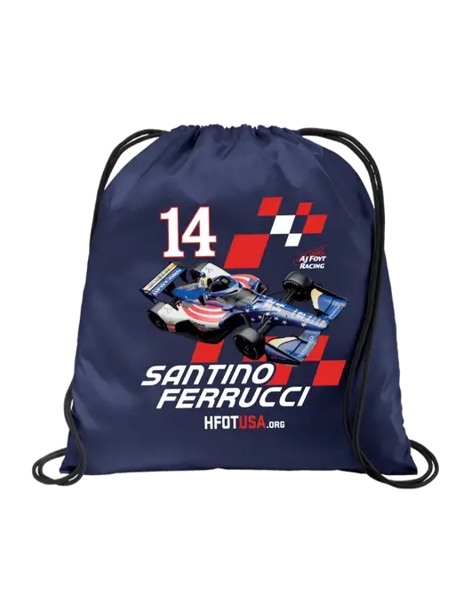 Drawstring  True Navy Cinch Pack w/Checkered Car HFOTUSA